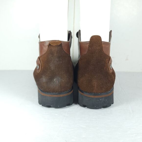 London Underground Women's Vtg US10 Brow Leather Lace Up Chunky Ankle Boots - Picture 8 of 16